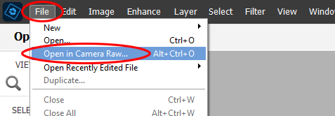 Open in Camera Raw